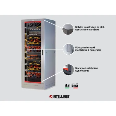 Szafa Rack 19 27u 600x800 Drzwi Szklane Cokół